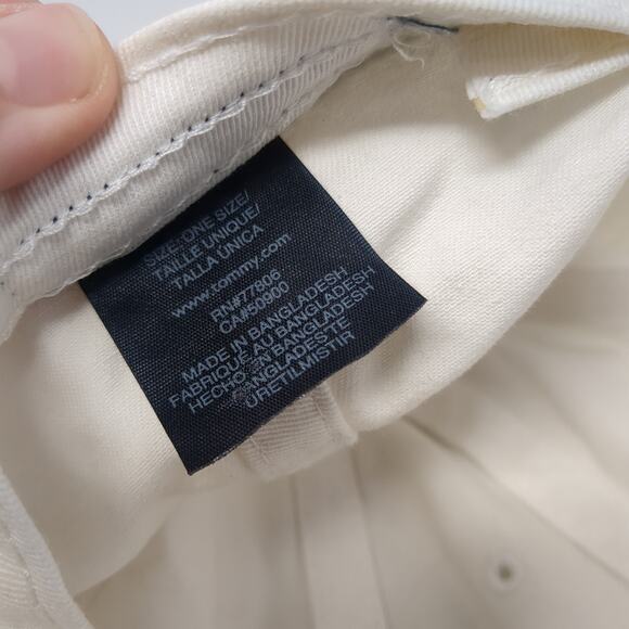Tommy Hilfiger Slideback Hat Solid White One Size Embroidered 6 Panel - Picture 10 of 10